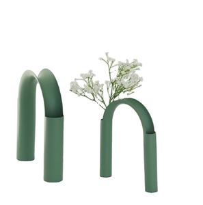 Jarrón de Flores de Metal y Mármol de Diseño, Centro de Mesa Decorativo de Lujo, Moderno Portaflores de Mesa, Elegante Jarrón Decorativo para el Hogar, Tendencia - Product Image 1