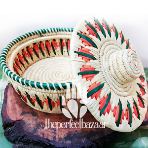 Mini Cesta Redonda de Hierba Natural con Tapa y Asa, Ecológica - Product Image 5