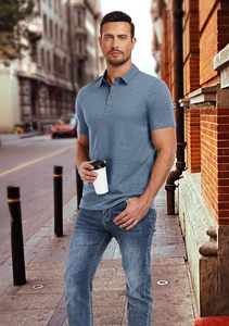 Camiseta Deportiva de Manga Corta para Hombre, de Secado Rápido, Absorbe la Humedad, Ligera, Transpirable, de Spandex/Algodón, para Golf y Tenis - Product Image 3
