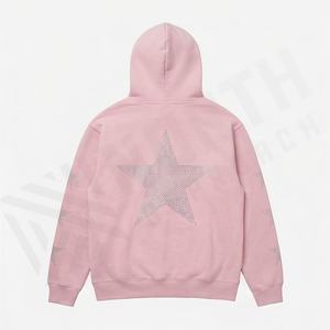 Sudadera con capucha extragrande para hombre, estilo urbano, 100% algodón, peso pesado, lavado ácido, con cremallera, estampado personalizado. - Product Image 2