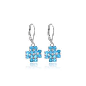 Neon Blue Apatite Dangle <b>Earrings</b> 925 Sterling <b>Silver</b> Handmade Gemstone Jewelry Elegant Gift For Women - Product Image 2
