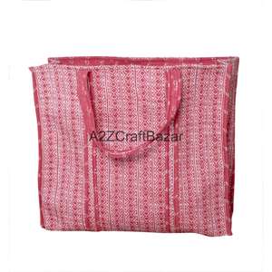 Bolsa de Mano Grande Acolchada de Algodón Hecha a Mano, Ecológica, Personalizable para Mujer, con Cierre, de Lona, con Estampado de Cielo, para Viajes de Verano, Compras - Product Image 3