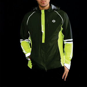 Men's Hooded Windbreaker <b>Jacket</b> Lightweight Nylon Shell <b>Reflective</b> Trim <b>Running</b> Workwear Custom OEM ODM Wholesale Factory Direct - Product Image 6