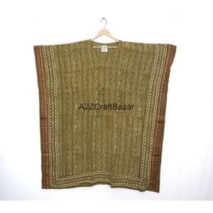 Vestido Kaftán Largo Floral Indio 100% Algodón con Estilo Formal, Cuello en V, Manga Corta y Silueta Ajustada para Fiestas - Product Image 2