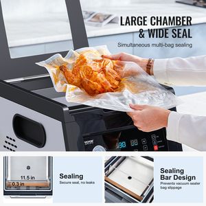 Scelleuse sous vide compacte 380W pour aliments humides et viandes, longueur de scellage 11,5 pouces, machine d'emballage sous vide à chambre, pompe haute puissance 380W pour la maison - Product Image 5