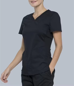 Hospital Uniforms Nurse Dental Salon Work Shirt Sets Silk Screen Printing LOGO Medical Zipper <b>Scrubs</b> Sets for Women - Product Image 1