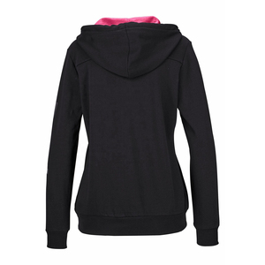 Custom High Quality Women <b>Zip</b> <b>Up</b> Contrast Pink Lining Black Fleece Hoodie Sweatshirt Casual Winter Outdoor Custom Logo Wear - Product Image 5