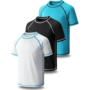 Breathable Knitted Slim Fit <b>Compression</b> Gym <b>Shirt</b> Unisex Quick Dry Anti-UV Eco-Friendly Spandex/Polyester Training Fitness - Product Image 1