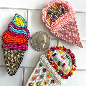 Handmade Fabric and Beads Trendy Walking Stick with Joy Ornaments the Embroidery Bag Charm Handbag Charms Pendant Keyrings - Product Image 1