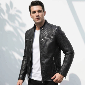 Chaquetas de Motero de Cuero de Piel de Oveja Vintage Personalizadas para Hombre |   Cuello Alto Impermeable de Alta Calidad y Ecológico, Fabricante OEM - Product Image 1