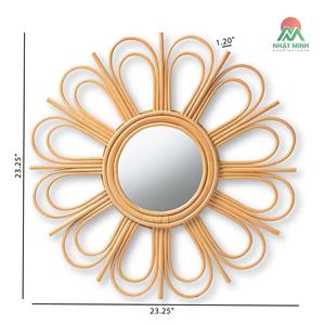 Forma redonda • Decoración de imitación de bambú • Puede colgarse en la pared • Completamente ensamblado • Marrón natural - Product Image 4