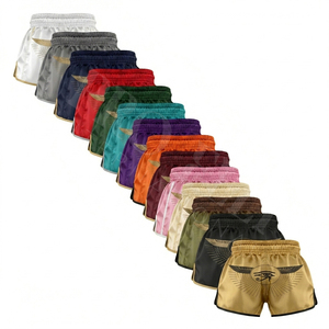 Pantalones Cortos de Entrenamiento de Artes Marciales y Kickboxing para Hombre, de Cintura Alta, con Diseño Personalizado Bordado, en Satén, Estilo Moderno - Product Image 1