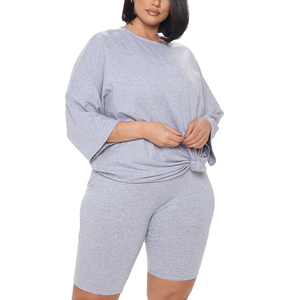 Ensemble court d'été à prix abordable pour filles, t-shirts et shorts oversize pour femmes, ensemble court jumeau de qualité supérieure, le plus vendu, OEM - Product Image 5