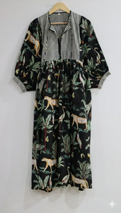 Vestido Floral Botánico de Estilo Bohemio para Mujer, 100% Algodón Lavable, Mini, Ligero, para Otoño y Vacaciones - Product Image 2