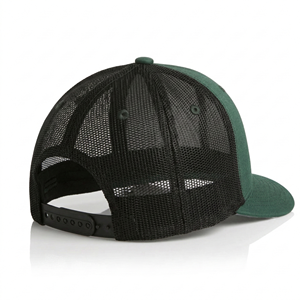 Casquette Trucker en Maille 5 Panneaux Personnalisée de Haute Qualité – Vert Foncé & Noir, Casquette de Baseball Ajustable à Fermeture Snapback pour Hommes et Femmes - Product Image 5