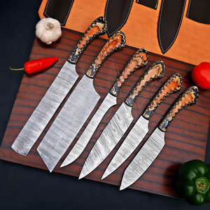 Ensemble de couteaux de cuisine de style moderne, 6 pièces, couteaux de chef professionnels, OEM ODM, poignée personnalisée, étiquette privée, vente en gros - Product Image 1