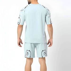 Nouvel ensemble décontracté d'été 2026 pour homme : short imprimé respirant et t-shirt à manches courtes, survêtement deux pièces de marque - Product Image 5