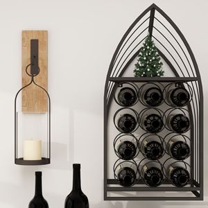 Portabottiglie a Forma di Barca a Vela, Espositore da Terra in 2 Pezzi per Bar Domestico, Contenitore per Vini e Liquori - Product Image 3