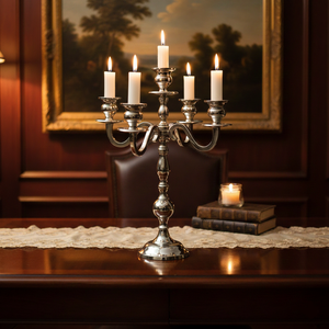 Vente en gros de candélabres et de bougeoirs décoratifs pour la maison, en nickel plaqué, nouveau design, candélabre carré fait à la main pour les mariages - Product Image 2