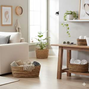 Ensemble de 3 paniers SOSIS en écorce de bananier, artisanat - Product Image 3