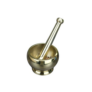 Premium Handcrafted Pure Brass Mortar And Pestle Set Traditional Metal Spice & <b>Herb</b> <b>Grinder</b> Kitchen Tool In Affordable Price - Product Image 1