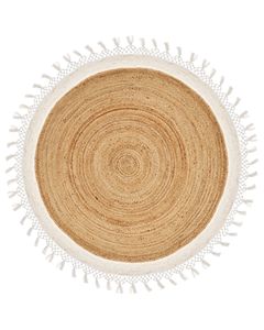 Alfombra Redonda Tejida de Algodón y Yute para Sala de Estar, Dormitorio, Área del Sofá, Tapete Trenzado Hecho a Mano, Decoración del Hogar, Revestimiento para Piso - Product Image 6