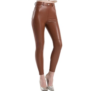 Pantalon crayon en cuir pour femme, confortable et tendance, imperméable, coupe-vent, enduit PU, matériau durable, élégant, en vente - Product Image 2