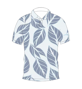 Polo à imprimé grandes feuilles, motif intégral, respirant, décontracté, manches courtes, style golf, pour l'été - Product Image 1