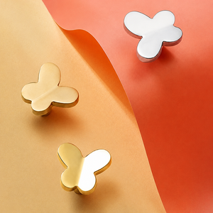 Modern Four Leaf Brass <b>Cabinet</b> <b>Knob</b> <b>Gold</b> Finish Decorative Drawer <b>Knob</b> Wardrobe Door Handle Furniture Hardware Accent - Product Image 1