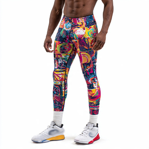 Pantalon de compression de basketball de haute qualité pour hommes, leggings imprimés pour le football et le basketball, legging de basketball par sublimation - Product Image 3