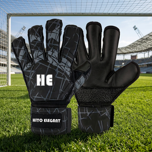 Gants de gardien de but en néoprène noir avec revêtement imperméable en latex allemand de 4 mm et rembourrage absorbant les chocs à ajustement réglable - Product Image 4