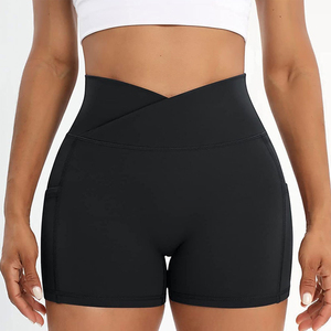 Wholesale Manufacturer Scrunch Butt Gym Tights Compression Yoga Shorts For Women Custom Logo Women's Gym Compression Shorts - Product Image 1