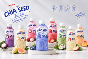 Puré de Jugo de Arándanos con Semillas de Chía, 320 ml, Bebida de Fruta Recién Exprimida en Botella con Semillas de Chía Reales - Product Image 4