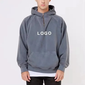 เสื้อฮู้ดผู้ชายสีม่วงแบบกำหนดเอง ผ้าฝ้าย 100% เฟรนช์เทอร์รี่ ย้อมสีพิมพ์ลาย กันยับ น้ำหนัก 420 กรัม สำหรับฤดูใบไม้ผลิ - Product Image 1