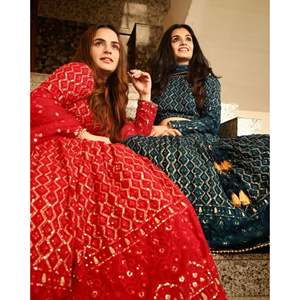 Ropa de boda de diseñador Lehenga Choli elegante para fiestas con bordado y trabajo de secuencia - Product Image 3