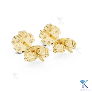 ต่างหูเพชรเลี้ยงในห้องปฏิบัติการทรงดาวประดับดอกไม้ 5 เม็ด ทองคำแท้ 18K เครื่องประดับผู้หญิงชั้นดี สำหรับงานครบรอบ งานปาร์ตี้ งานแต่งงาน - Product Image 6