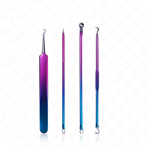 Extracteur de points noirs et d'acné en acier inoxydable – Outil professionnel pour éliminer les comédons et les boutons, pour un soin facial des pores en profondeur - Product Image 1