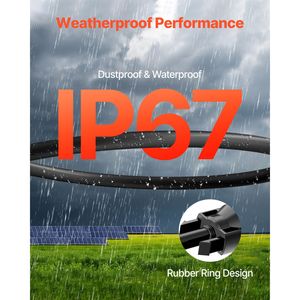 Cavo di Prolunga per Pannello Solare 30FT 10AWG con Connettori Impermeabili Femmina/Maschio, Cavo PV 6mm2, Prodotti Correlati al Solare - Product Image 4