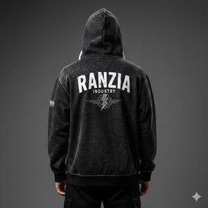 Ranzia Industry Manufacturer Supply Men Zip Hoodie Distressed Embroidery Wholesale Bulk Men Zip Hoodie Distressed Embroidery - Product Image 4