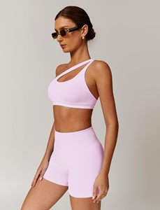 Conjunto de Yoga sin Costuras de 2 Piezas, Top Corto de Cintura Alta y Pantalones Cortos, Color Sólido, Espalda Cruzada, Ropa Deportiva para Mujer - Product Image 2