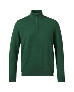 Pull en laine gris 100 % pour homme, col zippé, manches longues, couleur unie, idéal pour l'automne - Product Image 3