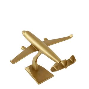 Antikes Flugzeugmodell mit Ständer Wohnzimmer Moderne Heimtischdekoration Geschenke Metall-Flugzeugmodell Handgefertigt Designt - Product Image 3