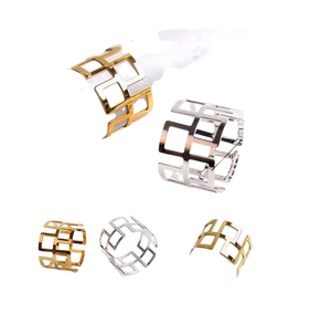 Geometric Napkin Rings Brass Durable Wedding <b>Table</b> Decoration Set Ring Shape Elegant Zinc Alloy <b>Table</b> Decor Napkin Ring - Product Image 1