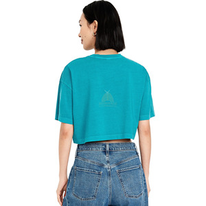 T-shirts pour femmes, style streetwear, coupe courte, imprimés à l'écran, 100% coton, écologiques, fabriqués sur mesure, mode été, hip-hop - Product Image 3