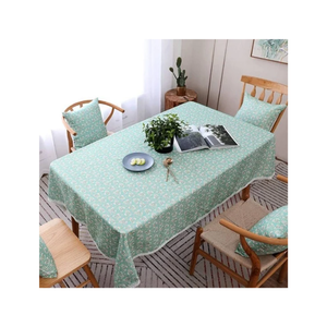 Fashion Design 100% Organic Cotton Ergonomic Wholesale Solid Color OEM Ready To Move Nordic Style Leaf Printed <b>Square</b> <b>Tablecloth</b> - Product Image 3