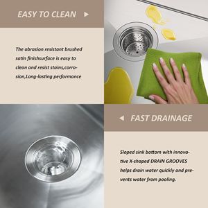 Lavello da cucina sottopiano in acciaio inossidabile calibro 16, 32 pollici, con vasca singola profonda 32 x 19 x 10 pollici - Categoria prodotto: Rubinetti - Product Image 5