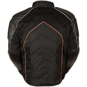 Chaqueta de Motociclismo y Automovilismo SH2153BLK-ORG Combo Negra/Naranja para Hombre 2025, Fabricada en Cuero/Textil/Malla Blindada, 8 Libras - Product Image 1