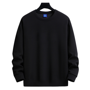 Sudadera Unisex de Moda Otoñal para Hombre, Estilo Urbano, Corte Holgado, Cuello Redondo, Forro Polar, Color Gris Claro Sólido, Larga, Antiarrugas, Suave - Product Image 2