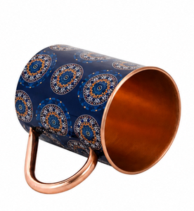 Premium Purple Printed <b>Copper</b> <b>Mug</b> with Mandala Pattern Luxury Handmade <b>Copper</b> Drinking Cup Stylish Vintage <b>Copper</b> <b>Mug</b> with Hand - Product Image 2