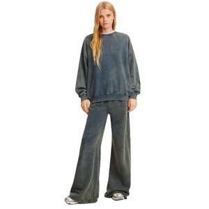 Ensemble de survêtements lourds deux pièces pour hommes, dernier style, pantalon évasé délavé à l'acide pour femmes, sweat-shirt d'hiver respirant - Product Image 1